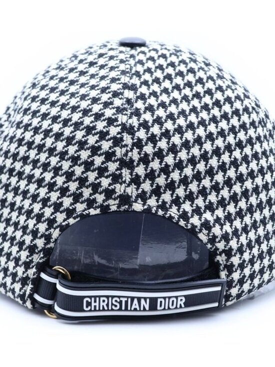 Dior Baseball Cap Houndstooth Pattern Black White main image 5